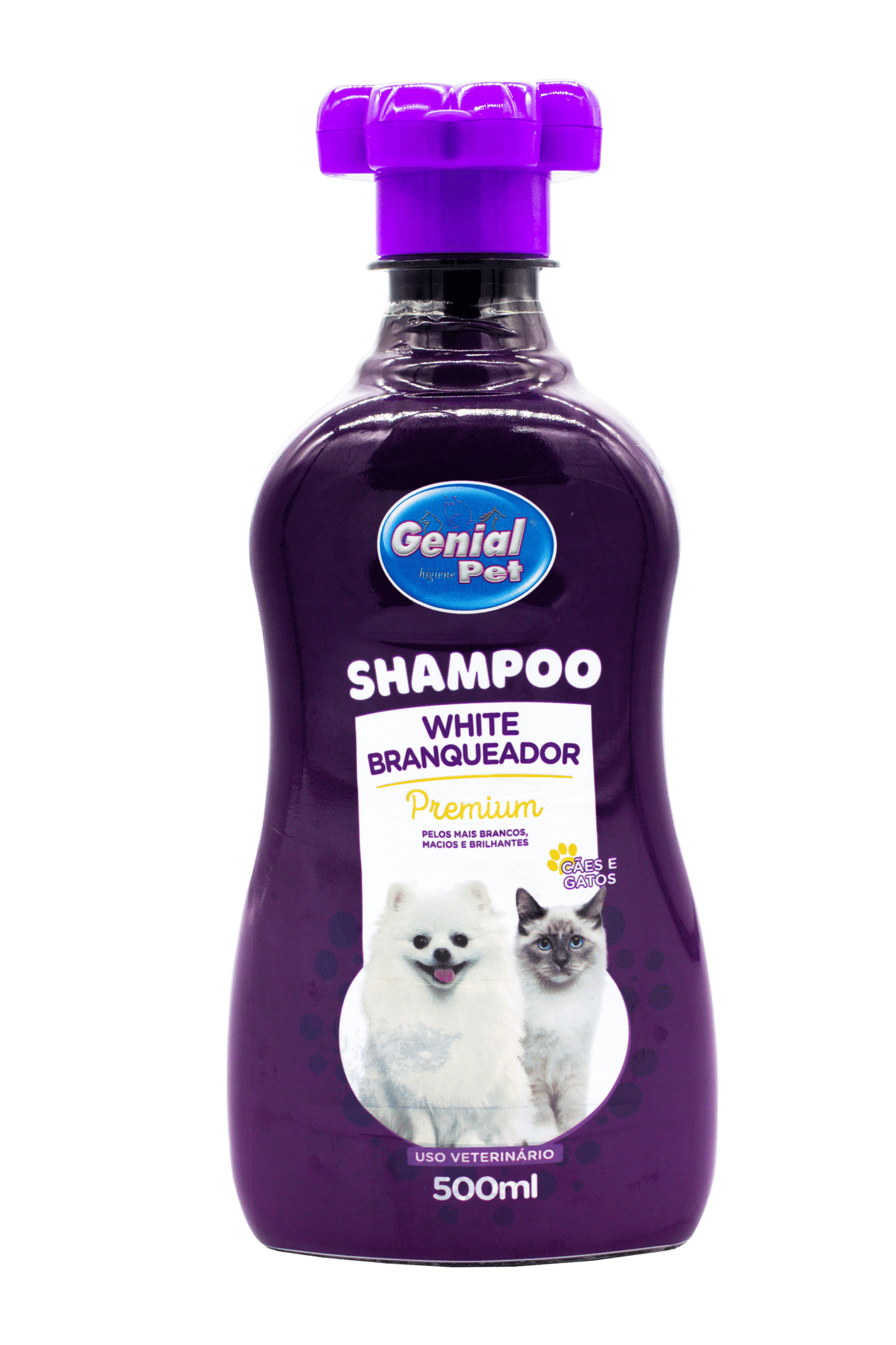 Shampoo White Branqueador Genial Pet (500ml)