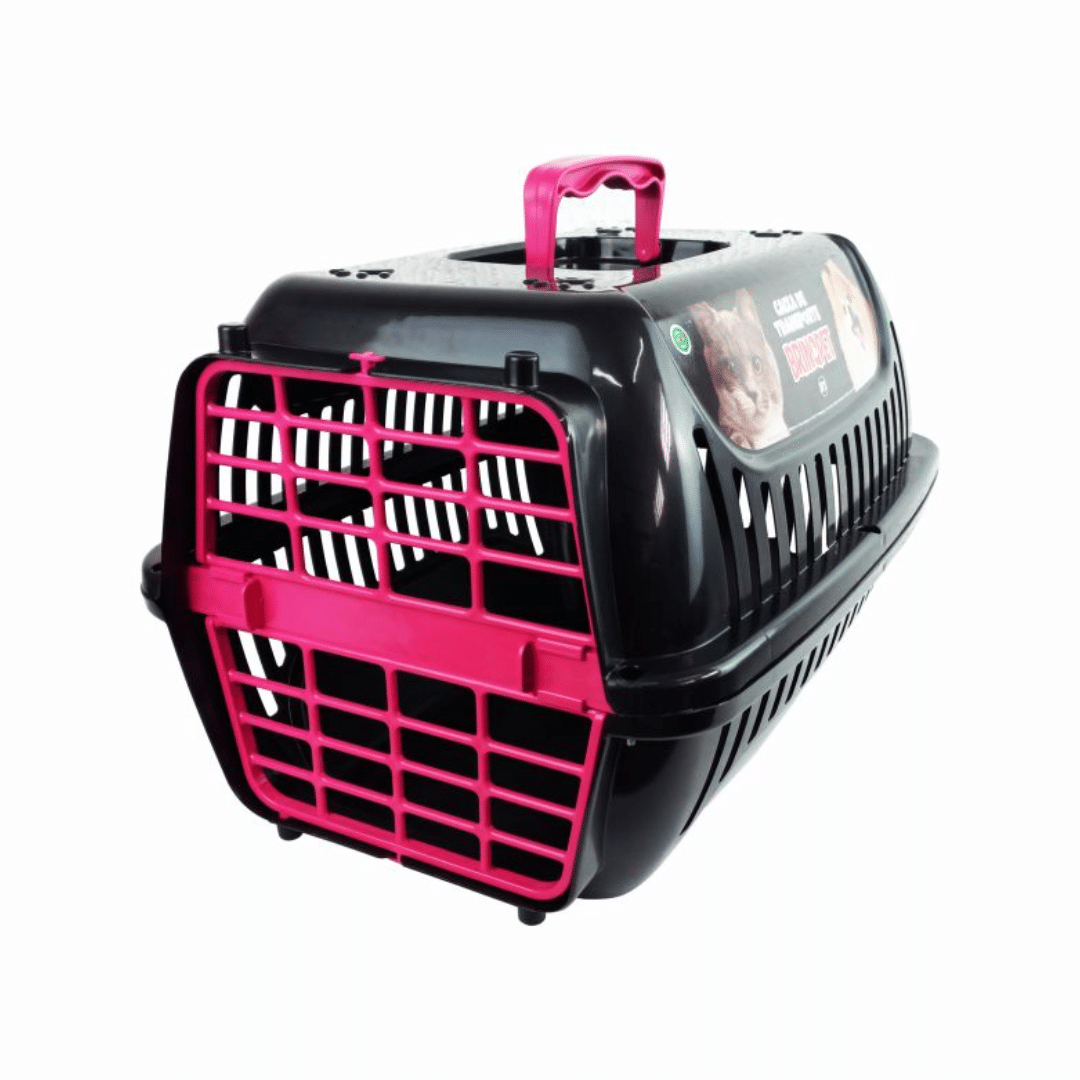 Caixa de Transporte Nº2 Rosa/Preto (42cm x 30cm x 28cm)