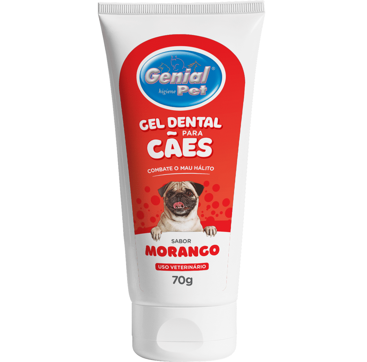 Gel Dental para Cães Morango Genial Pet (70g)