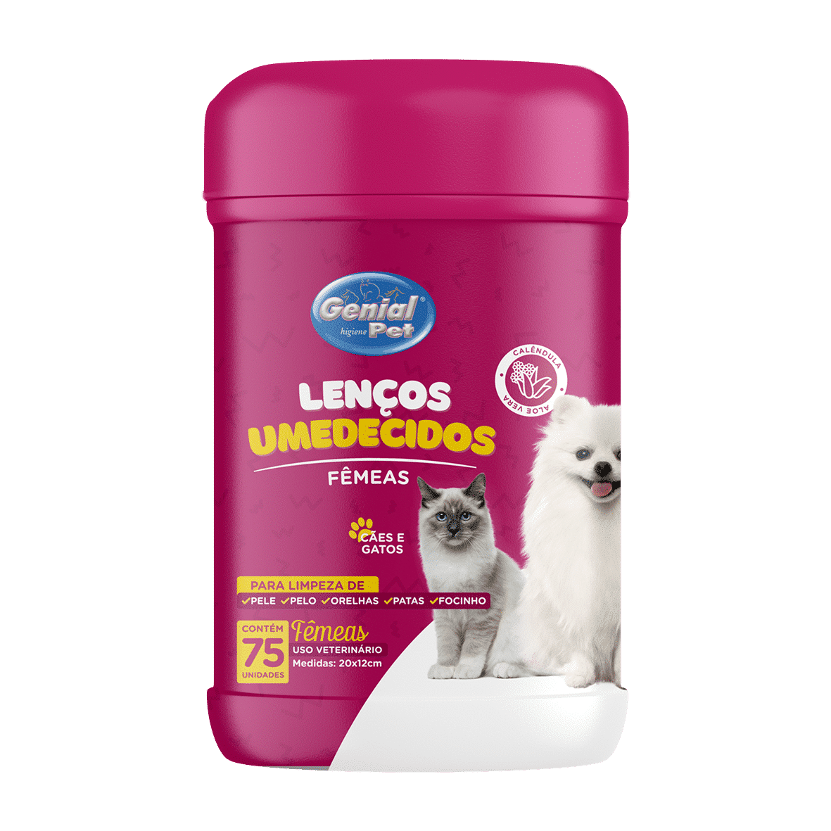 Lenços Umedecidos Fêmea (75 unidades)