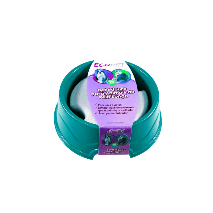 Bebedouro Pelo Longo Ecopet Verde Água (1000ml)