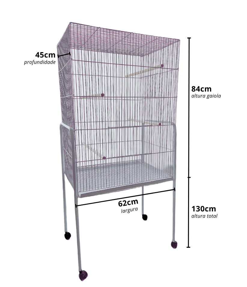 Viveiro com Pedestal Grande (1,30m x 62cm x 45cm)